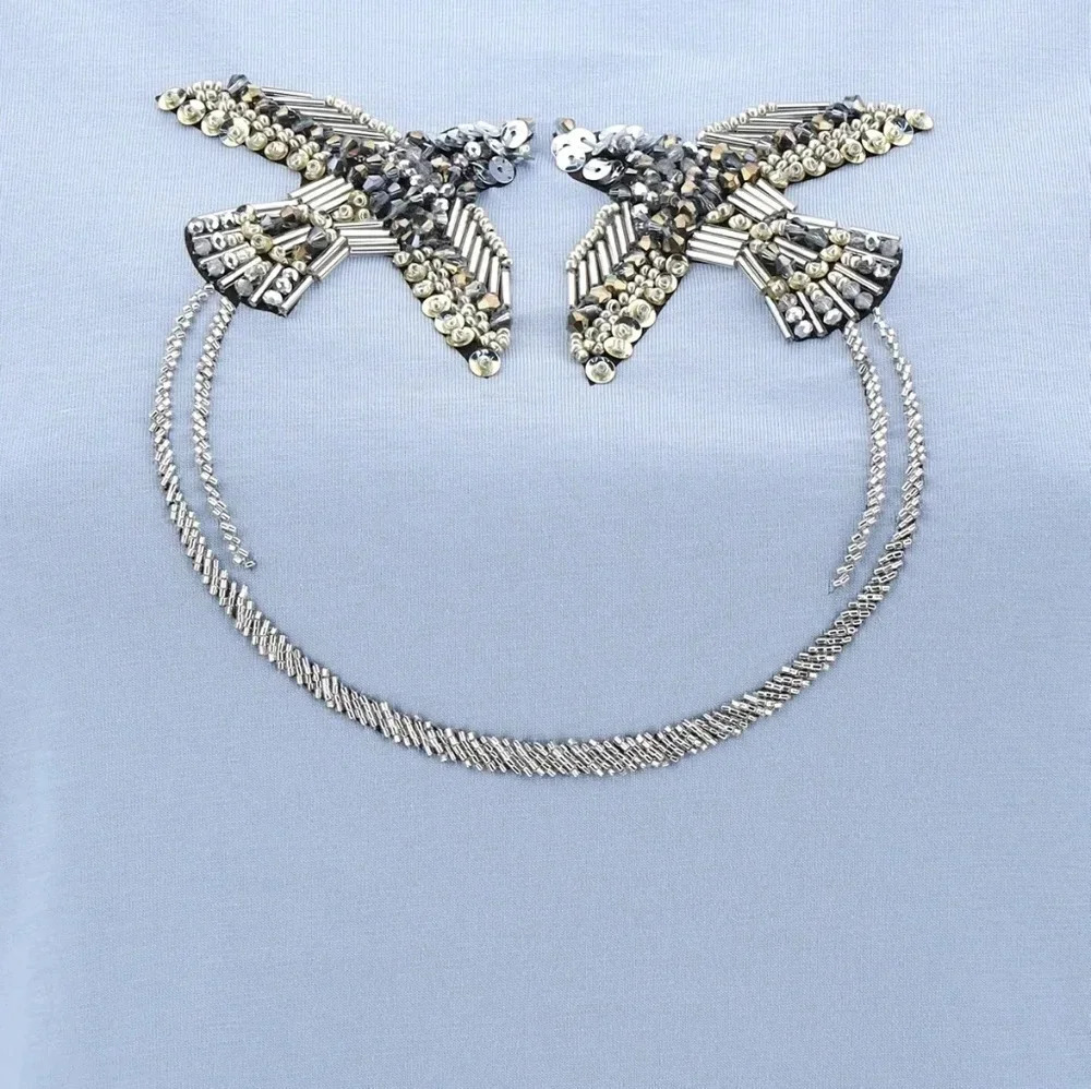 PINKO RHINESTONE EMBELLISHED QUENTIN 3 T SHIRT